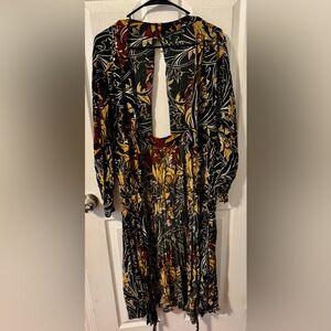 Zara Black and Yellow Floral Long Sleeve Dress